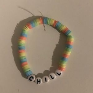 multi colored clay bead bracelet